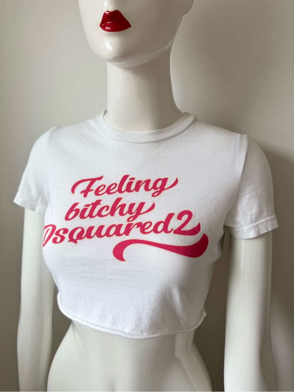 Dsquared2 white graphic crop top